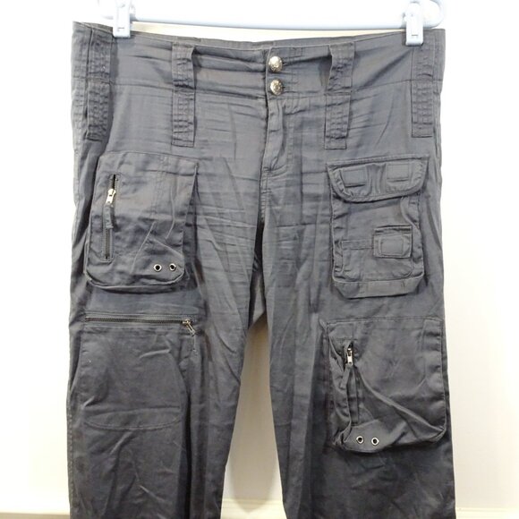 Johnny Was x Pete Greta Hailey Cargo Pants Size 6 Gray Parachute Solid Gorpcore - Picture 3 of 7